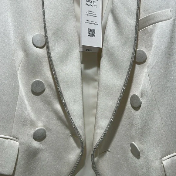 VERONICA BEARD jagger rhinestone dickey jacket in winter white